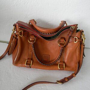DOONEY & BOURKE FLORENTINE SATCHEL NATURAL TAN LEATHER (OLD SIZE SMALL) 11"ACROS